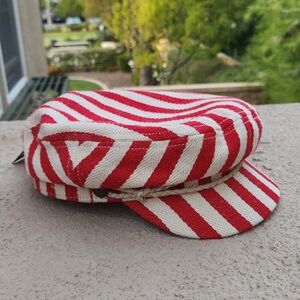 Brixton Red and White Striped Hat